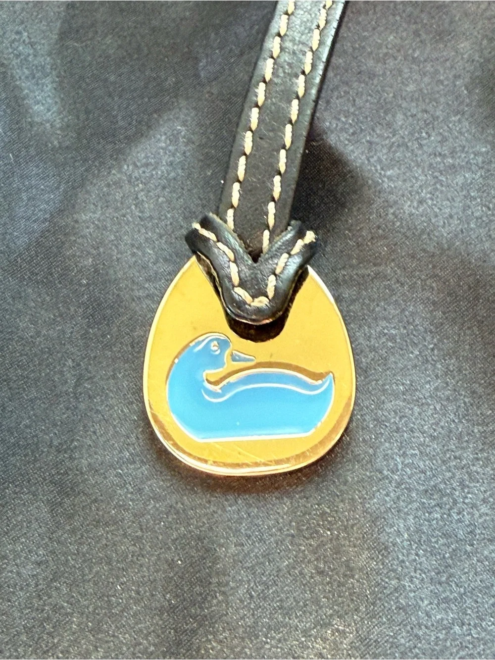 Vintage Dooney & Bourke Teal Enamel Duck Bag Charm / Key Fob
